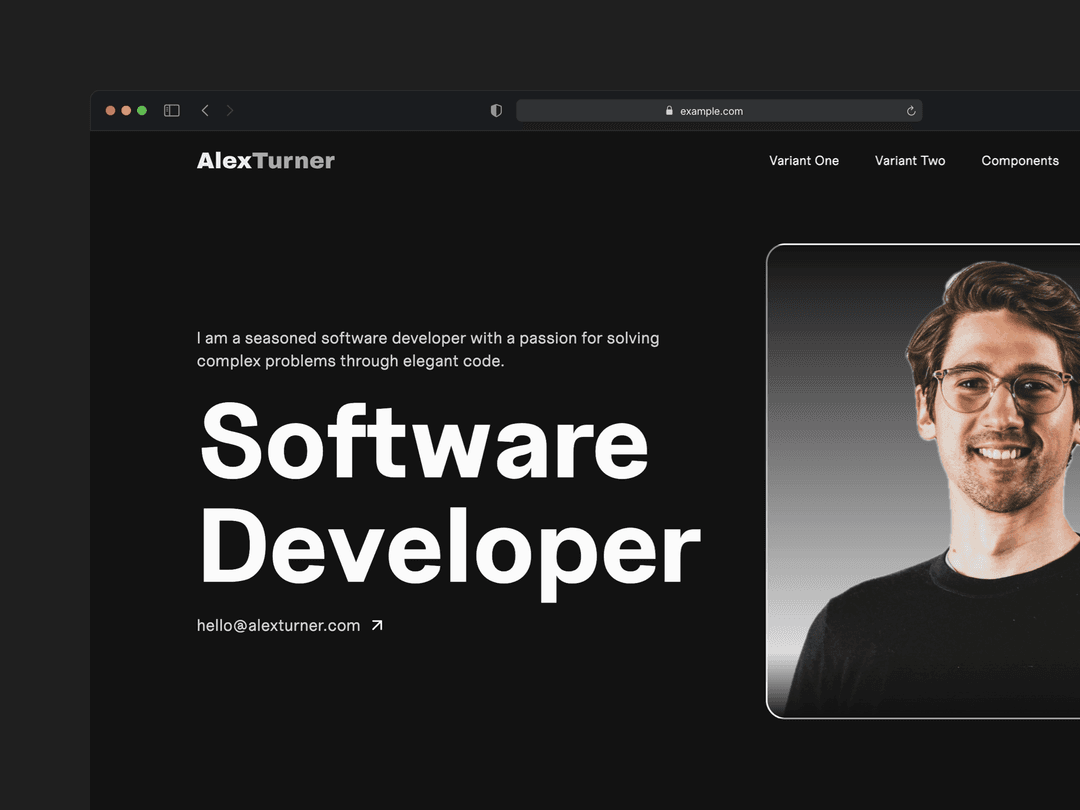 A visually engaging hero section with a modern UI design