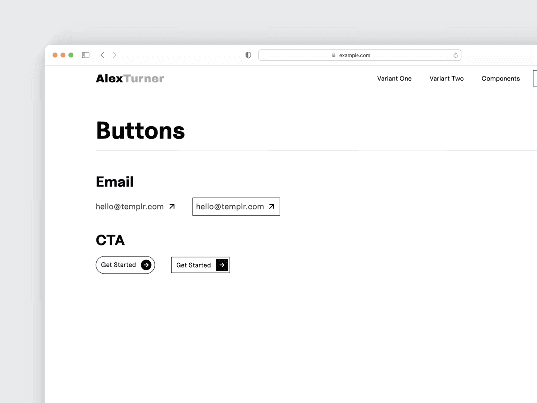 A collection of interactive buttons styled with different design variations